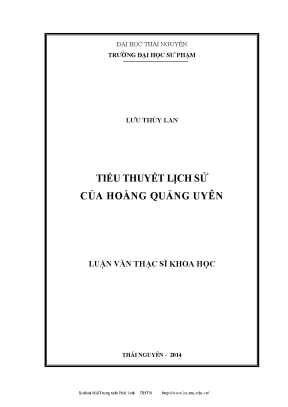 Luận văn thạc sĩ tiểu thuyết lịch sử của hoạt quảng uyên