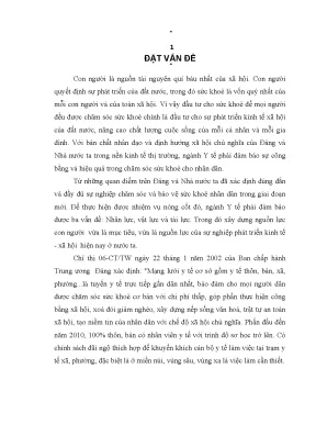 Thực trạng hoạt động và yếu tố ảnh hưởng tới việc thực hiện một số chức năng nhiệm vụ của nhân viên y tế thôn bản tại huyện điện biên tỉnh điện biên năm 2009