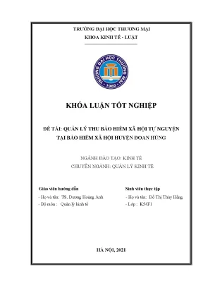 Luận văn tốt nghiệp tmu quản lý thu bảo hiểm xã hội tự nguyện tại bảo hiểm xã hội huyện đoan hùng