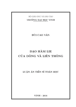 Luận án tiến sĩ đạo hàm lie của dòng và liên thông