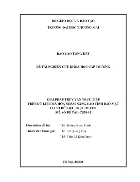 Luận văn tốt nghiệp tmu giải pháp truy vấn trực tiếp trên dữ liệu mã hóa nhằm nâng cao tính bảo mật cơ sở dữ liệu trực tuyến