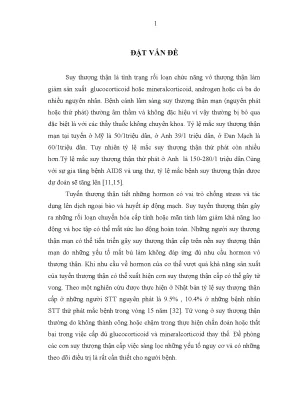 Nhận xét đặc điểm lâm sàng và cận lâm sàng suy thượng thận mạn nguyên phát và thứ phát