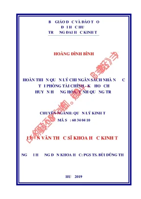 Hoàn thiện quản lý chi ngân sách nhà nước tại phòng tài chính kế hoạch huyện hướng hóa tỉnh quảng trị luận văn thạc sĩ khoa học kinh tế