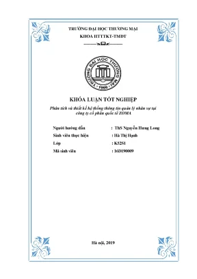 Luận văn tốt nghiệp tmu phân tích và thiết kế hệ thống thông tin quản lý nhân sự tại công ty cổ phần quốc tế zoma