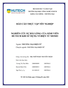 Nghiên cứu sự hài lòng của sinh viên hutech khi sử dụng ví điện tử momo