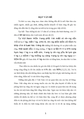 Nhận xét thực trạng khớp cắn và một số yếu tố liên quan tới lệch lạc khớp cắn của trẻ 9 12 tuổi tại thành phố hòa bình