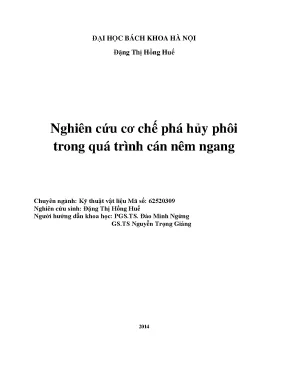 Luận án tiến sĩ nghiên cứu cơ chế phá hủy phôi trong quá trình cán nêm ngang