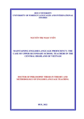Nghiên cứu việc duy trì năng lực ngoại ngữ của giáo viên tiếng anh cấp trung học phổ thông khu vực tây nguyên việt nam