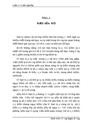 Tìm hiểu một số đặc điểm hạ kali máu ở bệnh nhân hồi sức cấp cứutìm hiểu một số đặc điểm hạ kali máu ở bệnh nhân hồi sức cấp cứu