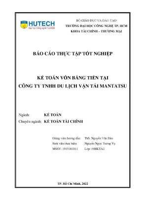 Kế toán vốn bằng tiền tại công ty tnhh du lịch vận tải mantatsu