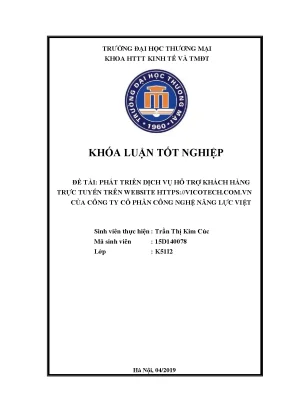 Luận văn tốt nghiệp tmu phát triển dịch vụ hỗ trợ khách hàng trực tuyến trên website httpsvicotech com vn của công ty cổ phần công nghệ năng lực việt