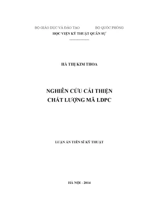Luận án tiến sĩ nghiên cứu cải thiện chất lượng mã ldpc