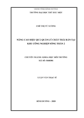 Nâng cao hiệu quả quản lý chất thải rắn tại khu công nghiệp sóng thần 2 luận văn thạc sĩ