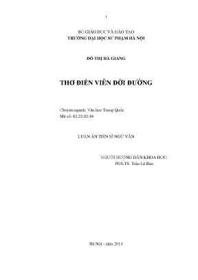 Luận án tiến sĩ thơ điền viên đời đường