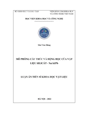 Luận án tiến sĩ mô phỏng cấu trúc và động học của vật liệu silicát naalpb