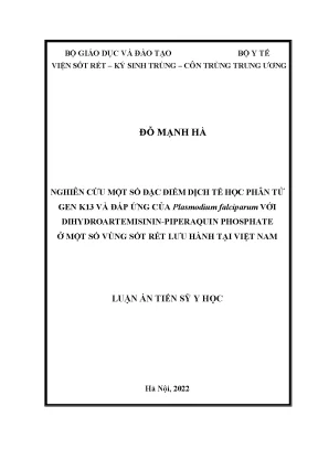 Luận án tiến sĩ nghiên cứu một số đặc điểm dịch tễ học phân tử gen k13 và đáp ứng của plasmodium falciparum với dihydroartemisinin piperaquin phosphate ở một số vùng sốt rét lưu hành tại việt nam