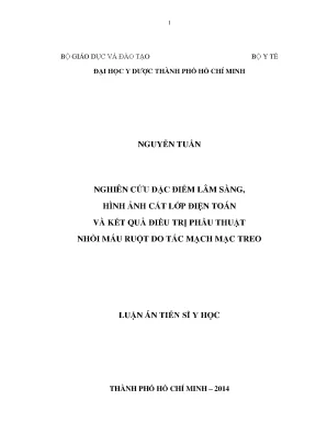 Luận án tiến sĩ nghiên cứu đặc điểm lâm sàng hình ảnh cắt lớp điện toán và kết quả điều trị phẫu thuật nhồi máu ruột do tắc mạch mạc treo