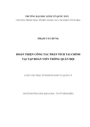 Hoàn thiện công tác phân tích tài chính tại tập đoàn viễn thông quân đội