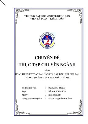 Hoàn thiện kế toán bán hàng và xác định kết quả bán hàng tại công ty cp xnk nhất thành