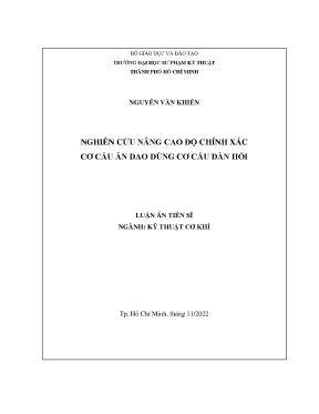 Nghiên cứu nâng cao trình độ chính xác cơ cấu ăn dao dùng cơ cấu đàn hồi
