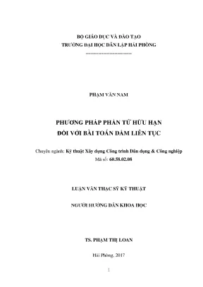Luận văn thạc sĩ phương pháp phần tử hữu hạn đối với bài toán dầm liên tục