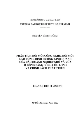 Luận án tiến sĩ phân tích đổi mới công nghệ đổi mới lao động định hướng kinh doanh của các doanh nghiệp nhỏ và vừa ở đồng bằng sông cửu long và chính sách phát triển