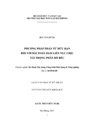 Luận văn thạc sĩ phương pháp phần tử hữu hạn đối với bài toán dầm liên tục chịu tải trọng phân bố đều