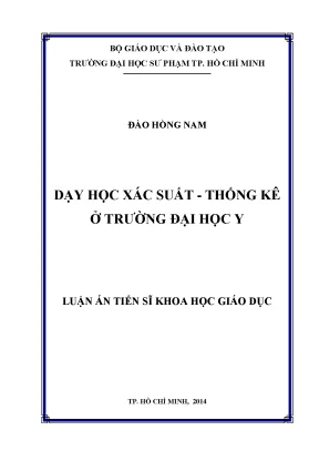 Luận án tiến sĩ dạy học xác suất thống kê ở trường đại học y