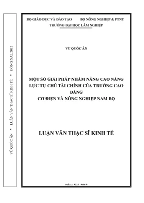 Một số giải pháp nhằm nâng cao năng lực tự chủ tài chính của trường cao đẳng cơ điện và nông nghiệp nam bộ