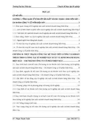 Hoàn thiện công tác kế toán tiền lương và các khoản trích theo lương tại xí nghiệp sản xuất và kinh doanh hàng điện máy chi nhánh công ty cổ phần điện máy