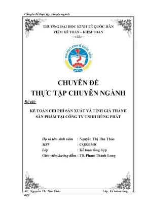 Kế toán chi phí sản xuất và tính giá thành sản phẩm tại công ty tnhh hùng phát