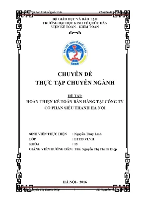 Hoàn thiện kế toán bán hàng tại công ty cổ phần siêu thanh hà nội