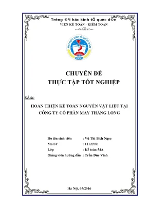 Hoàn thiện kế toán nguyên vật liệu tại công ty cổ phần may thăng long1