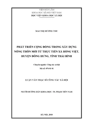 Luận văn thạc sĩ phát triển cộng đồng trong xây dựng nông thôn mới từ thực tiễn xã hồng việt huyện đông hưng tỉnh thái bình