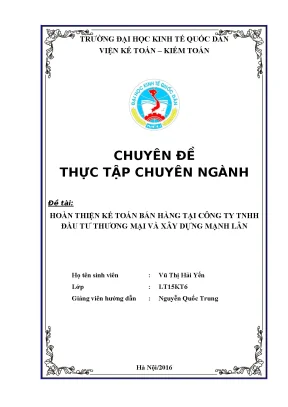 Hoàn thiện kế toán bán hàng tại công ty tnhh đầu tư thương mại và xây dựng mạnh lân1