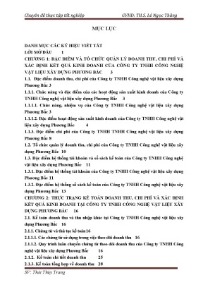 Hoàn thiện công tác kế toán doanh thu chi phí và xác định kết quả kinh doanh tại công ty tnhh công nghệ vật liệu xây dựng phương bắc