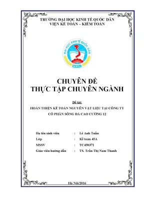 Hoàn thiện kế toán nguyên vật liệu tại công ty cổ phần sông đà cao cường