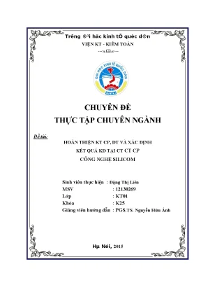 Hoàn thiện kt cp dt và xác định kết quả kd tại ct ct cp công nghệ silicom