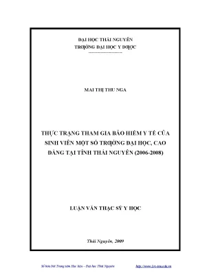 Thực trạng tham gia bảo hiểm y tế của sinh viên một số trường đại học cao đẳng tại tỉnh thái nguyên 2006 2008