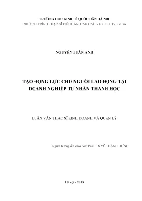 Tạo động lực cho người lao động tại doanh nghiệp tư nhân thanh học