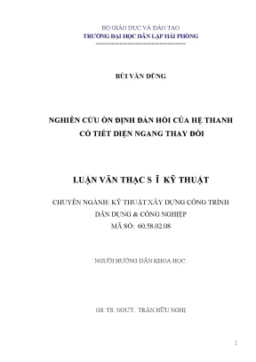 Luận văn thạc sĩ nghiên cứu ổn định đàn hồi của hệ thanh có tiết diện ngang thay đổi