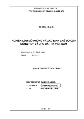 Luận án tiến sĩ nghiên cứu mô phỏng và xác định chế độ cấp đông hợp lý cho cá tra việt nam
