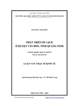 Luận văn thạc sĩ phát triển du lịch ở huyện vân đồn tỉnh quảng ninh