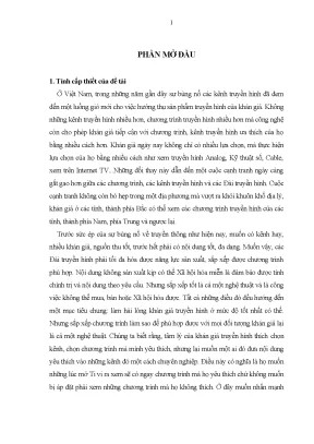 Đổi mới cách thức xây dựng khung chương trình truyền hình ở đài phát thanh truyền hình thừa thiên hu