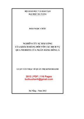 Luận văn thạc sĩ quản trị kinh doanh nghiên cứu sự hài lòng của khách hàng đối với dịch vụ qua website của ngân hàng đông á