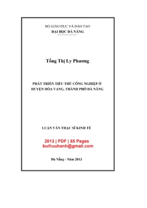 Luận văn thạc sĩ kinh tế phát triển tiểu thủ công nghiệp ở huyện hòa vang thành phố đà nẵng