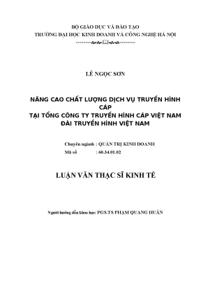 Nâng cao chất lượng dịch vụ truyền hình cáp tại tổng công ty truyền hình cáp việt nam đài truyền hình việt nam