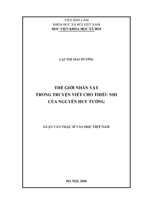 Luận văn thạc sĩ thế giới nhân vật trong truyện viết cho thiếu nhi của nguyễn huy tưởng