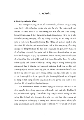 Thực trạng giải quyết phá sản ở công ty tnhh đèn hình orion hanel và một số giải pháp hoàn thiện luật phá sản năm 200