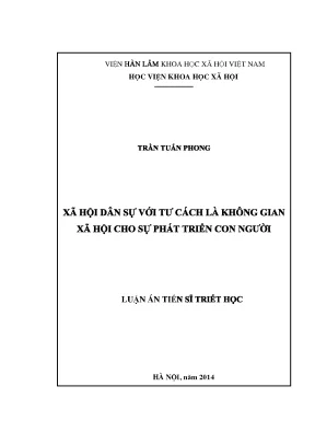 Luận án tiến sĩ xã hội dân sự với tư cách là không gian xã hội cho sự phát triển con người